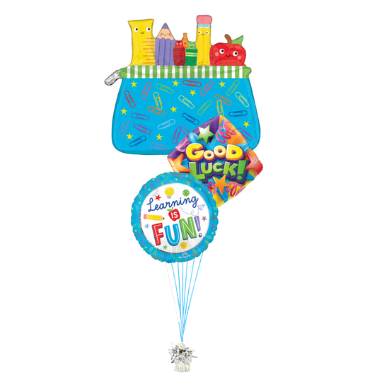 Good Luck This School Year Trio Balloon Bouquet