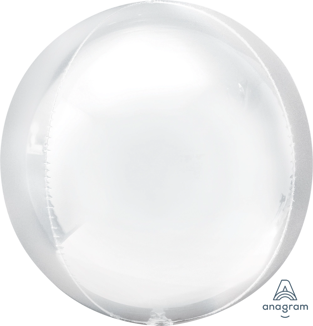 White Solid Orbz Balloon (15 Inch)