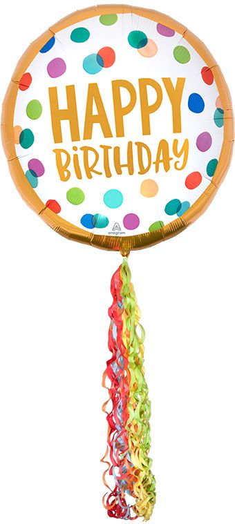 Airwalker Happy Birthday Dots 70" Foil Balloon