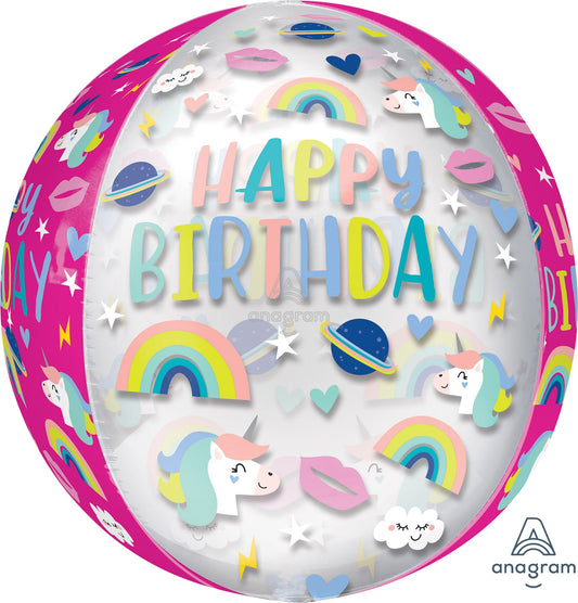 Birthday Trendy Icons Orbz Balloon (16 Inch)