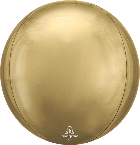 White Gold Solid Orbz Balloon (15 Inch)