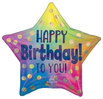 Happy Birthday to You with Gold Dots Star Balloon (19 Inch)