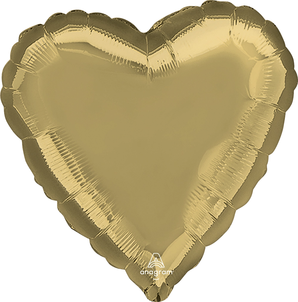 White Gold Heart Balloon (18 Inch)