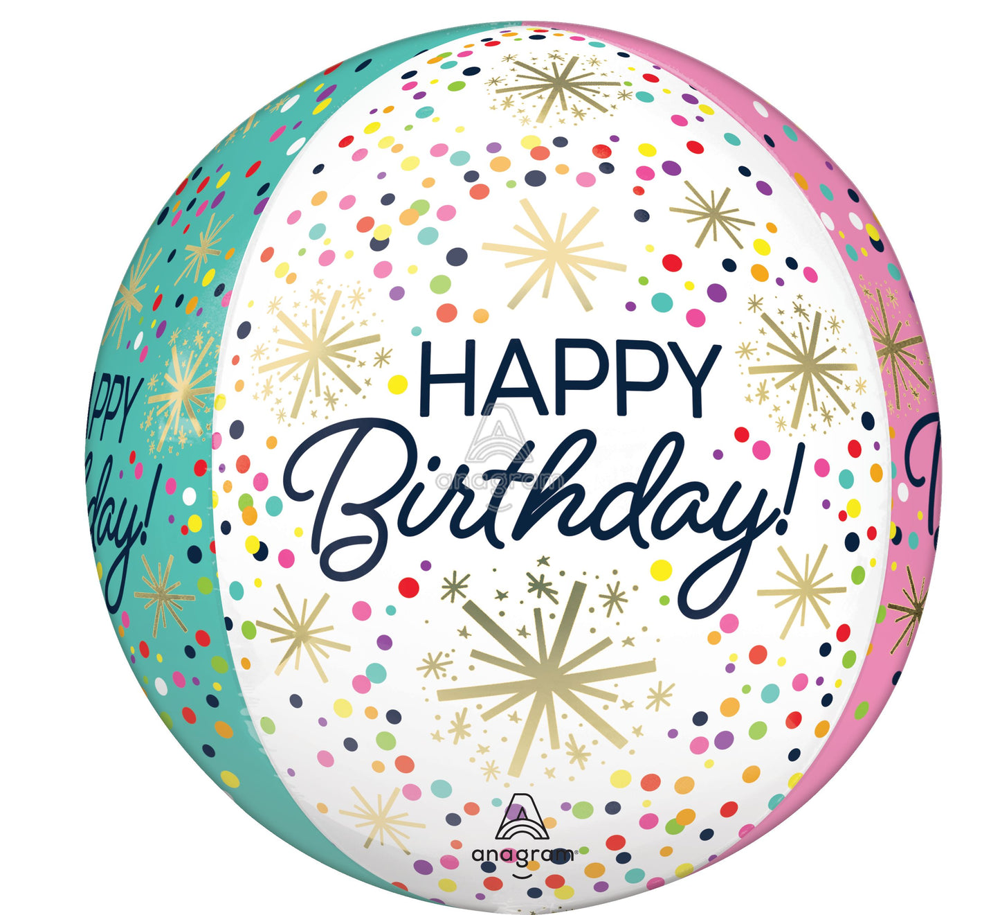 Happy Birthday Sprinkles Confetti Print Orbz Balloon (16 Inch)