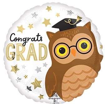 Congrats Grad Owl Graduation 18" Foil Balloon