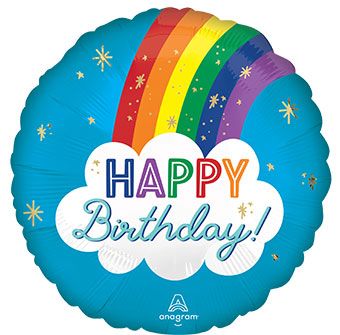 Happy Birthday Satin Rainbow Balloon (18 Inch)