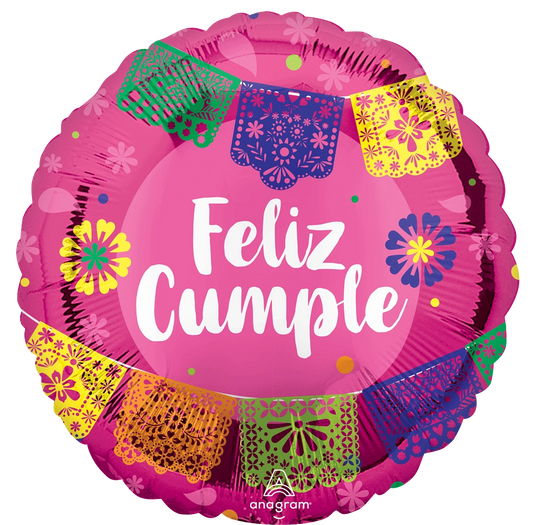 Pink Feliz Cumpleaños Balloon (18 Inch)