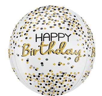Happy Birthday Dots Orbz Foil Balloon (16 Inch)