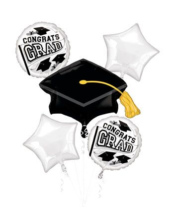 White Grad Bouquet