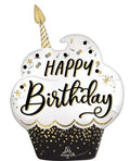 Satin Cupcake Birthday Wishes Balloon (29 Inch)
