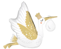 Satin Special Delivery Stork 35" Foil Balloon