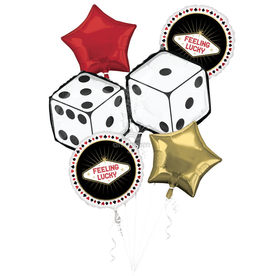 Feeling Lucky Casino 5 Piece Foil Bouquet