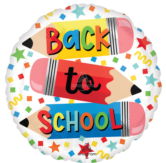 Back to School Pencils 18" Foil Balloon