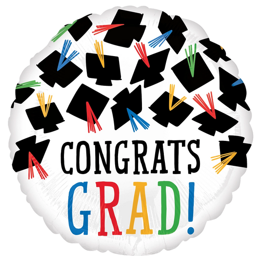 Standard Congrats Flying Grad Caps Balloon