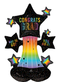 Satin Cosmic Congrats Grad Jr. Airloonz Balloon