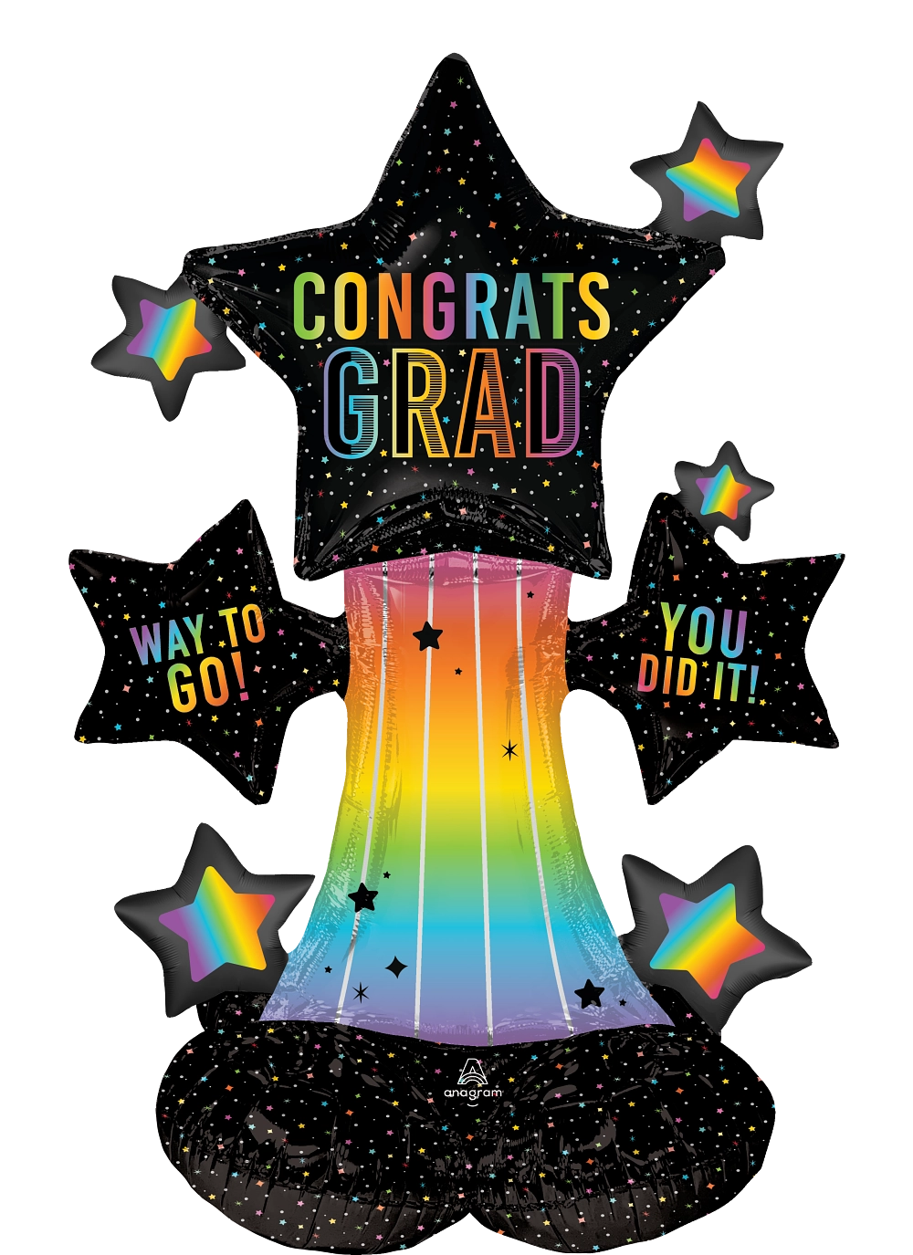 Satin Cosmic Congrats Grad Jr. Airloonz Balloon