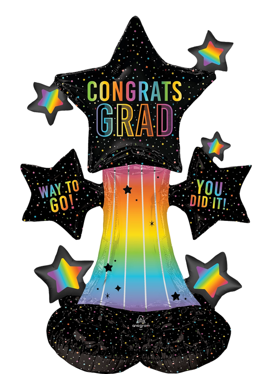 Satin Cosmic Congrats Grad Jr. Airloonz Balloon