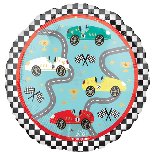 Vintage Race Car Foil Balloon