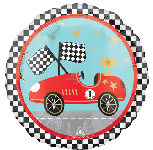 Vintage Race Car Foil Balloon