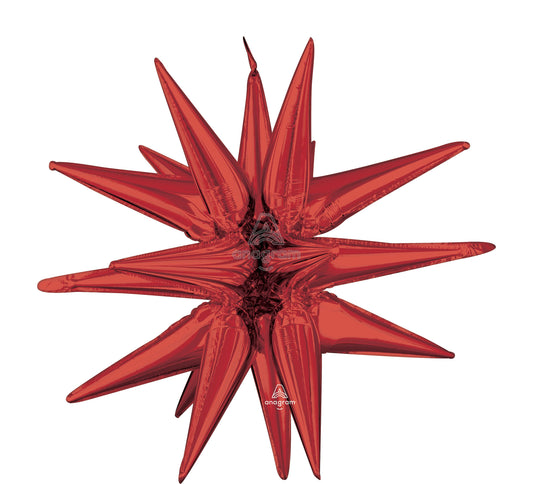 Air-Filled, Non-Floating, RED Magic Star Balloon (35 Inch)