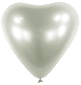 Heart Silver Latex Balloon (12 Inch)