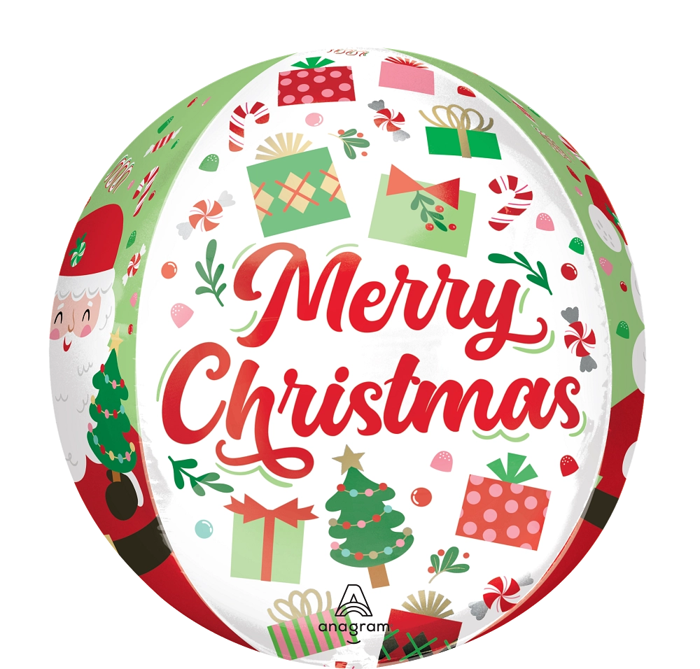 Merry Christmas Jolly Santa Orbz Balloon