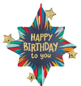 Satin Blast Birthday to You Star Foil Balloon (29 Inch)