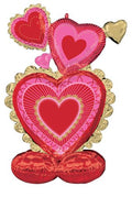 Romantic Vintage Hearts Airloonz Foil Balloon (43 Inch)