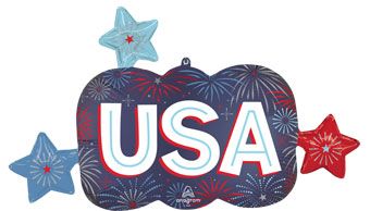 Patriotic Burst USA Firework Foil Balloon (36 Inch)