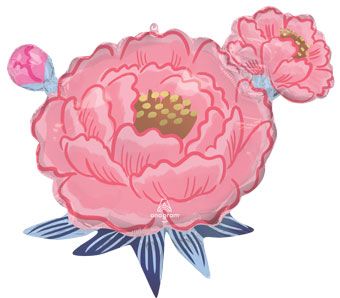 Satin Pink Peony Foil Balloon (27 Inch)