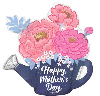 Mother's Day Watering Can Peony Foil Balloon (26 Inch)