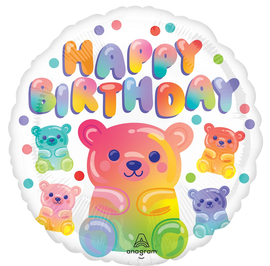 Small Gummy Bear Birthday Foil Balloon