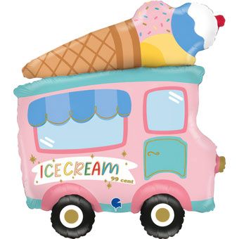 Large Retro Ice Cream Truck Foil Balloon