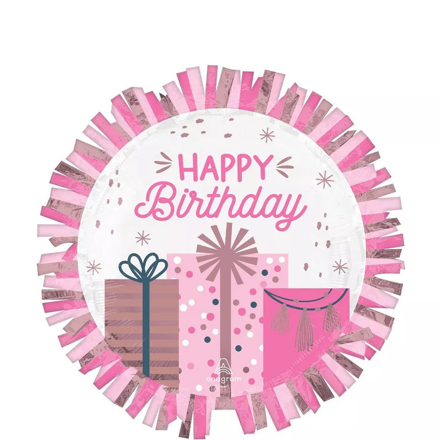 Pastel Pink Gift Bags Fringe Balloon (24 Inch)
