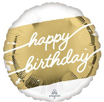 Happy Birthday Golden Age 18" Foil Balloon