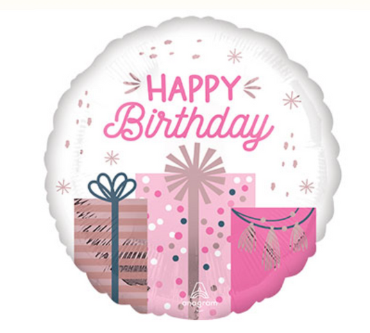 Happy Birthday Pastel Gift Boxes 18" Foil Balloon
