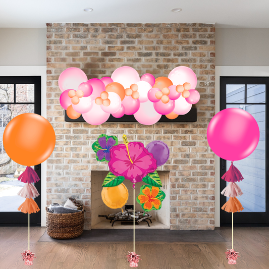 Hibiscus Tropical Flower Balloon Decor Package