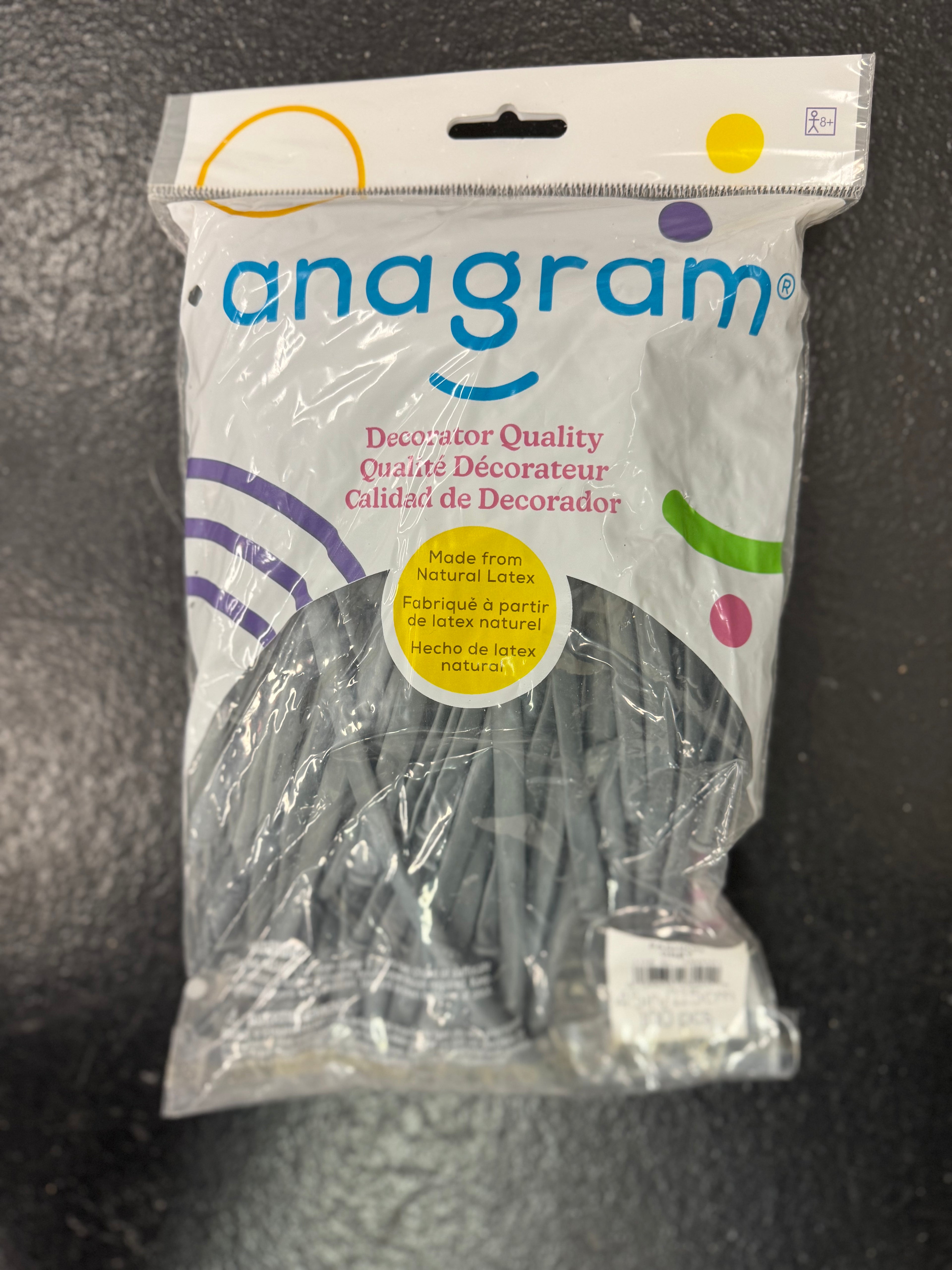 Grey Solid 260 Twisting Latex Bag