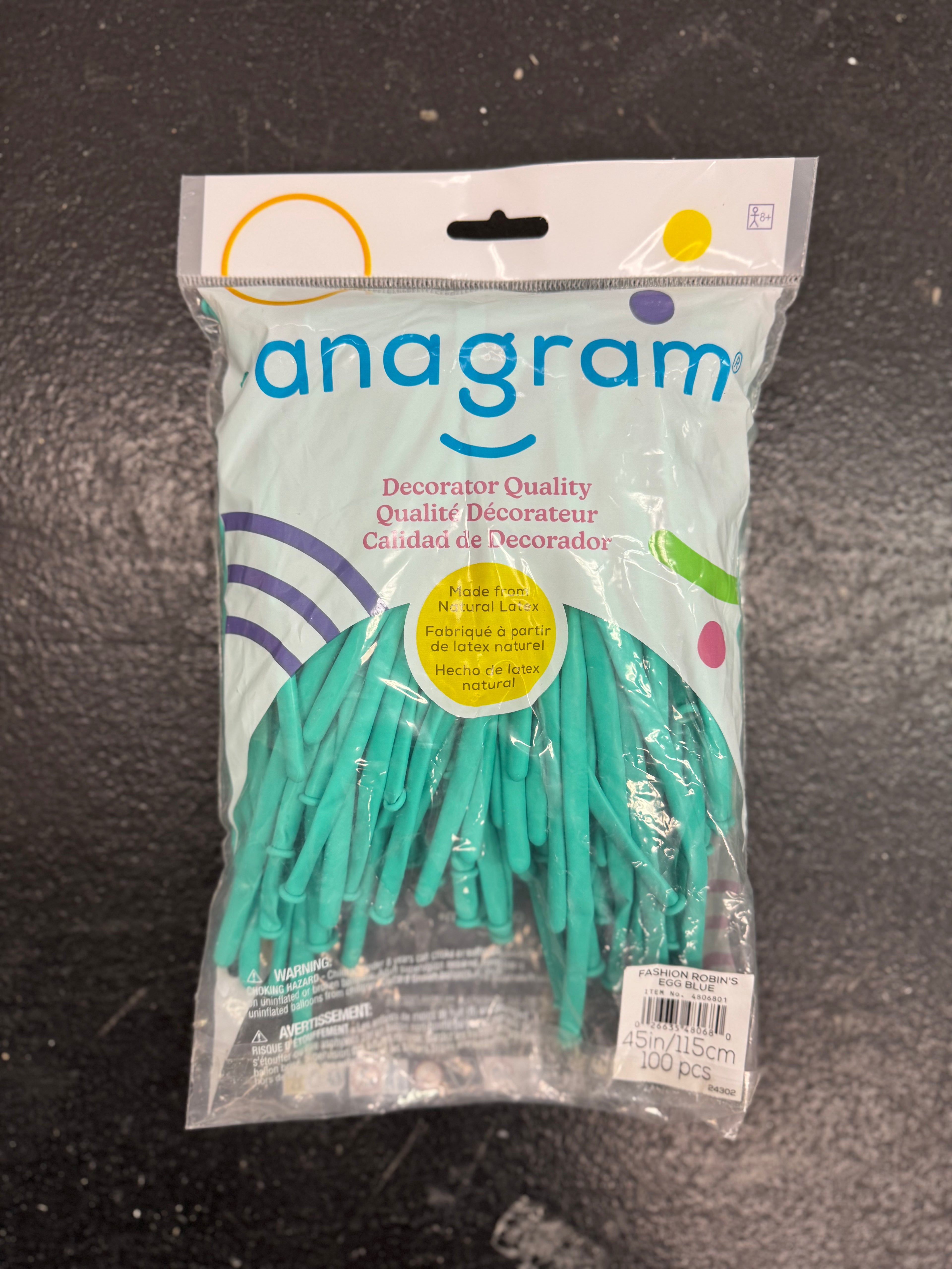 Robins Egg Blue Solid 260 Twisting Latex Bag