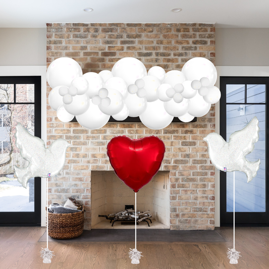 Love Birds White Doves Balloon Decor Package