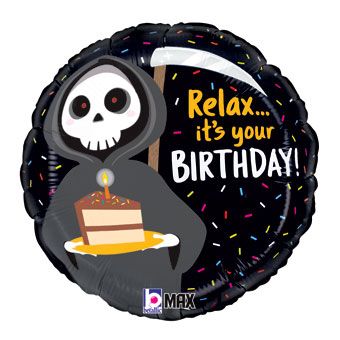Relax...It's Your Birthday Grim Reaper 18" Foil Balloon
