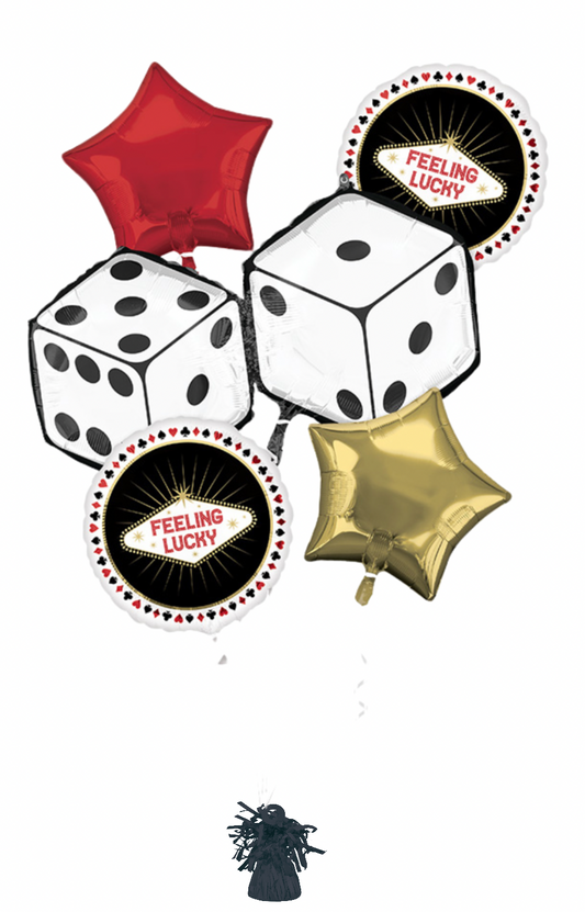 Feeling Lucky Casino 5 Piece Foil Bouquet