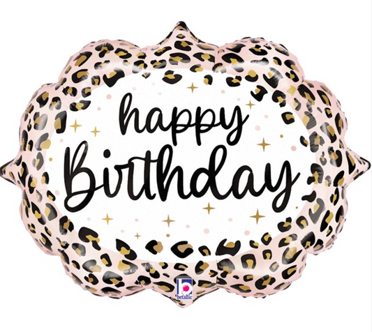 Satin Leopard Birthday Marquee Balloon