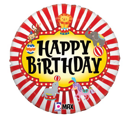 Happy Birthday Circus Animals Balloon