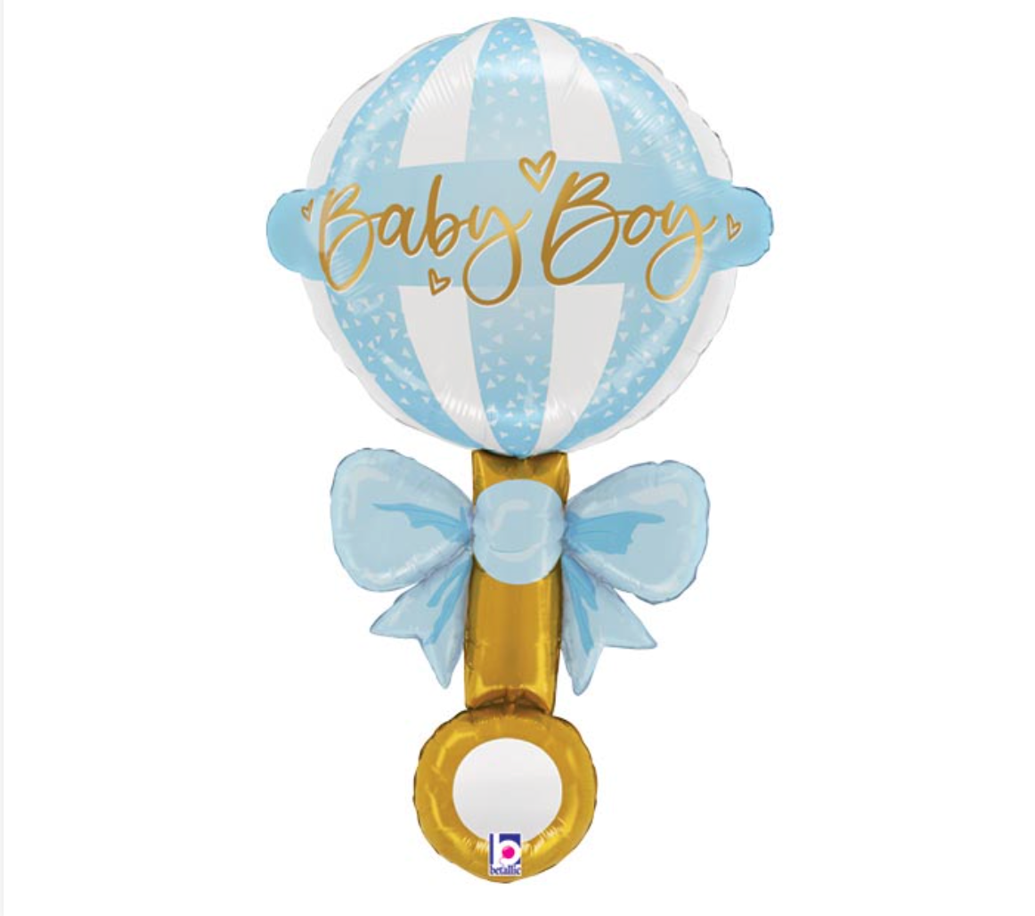 Baby Boy Bow Rattle Balloon