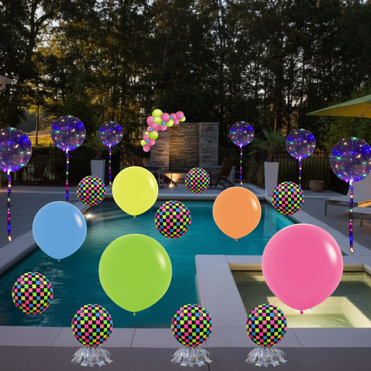 Neon Blacklight Pool Party Balloons Pool Package