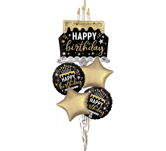 Black Birthday Cake Balloon Kit