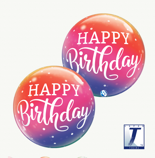 Ombre Birthday Bubble Balloon (22 Inch)