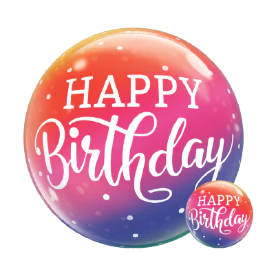 Ombre Birthday Bubble Balloon (22 Inch)