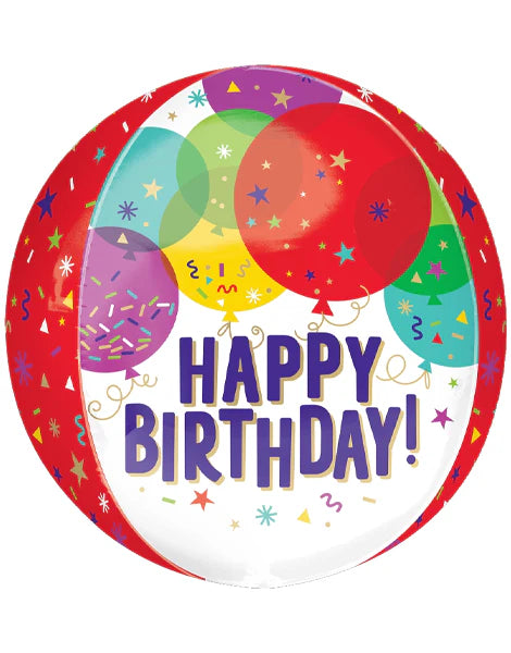 Happy Birthday Orbz Balloon (16 Inch)